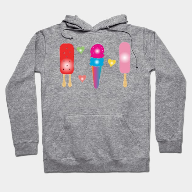 Ice Cream Popsicles Hoodie by skycloudpics